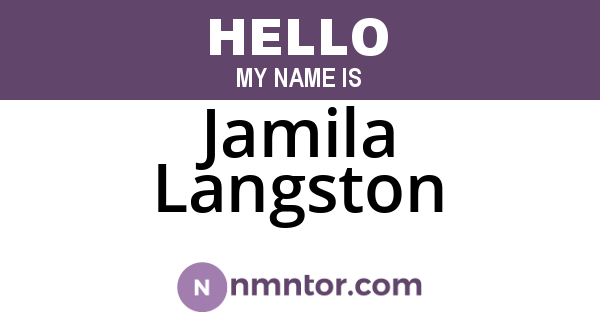 Jamila Langston