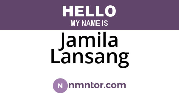 Jamila Lansang