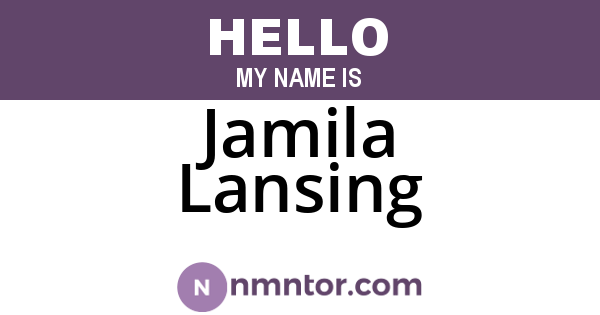 Jamila Lansing