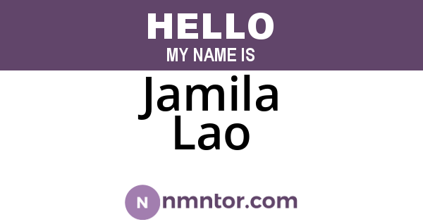 Jamila Lao