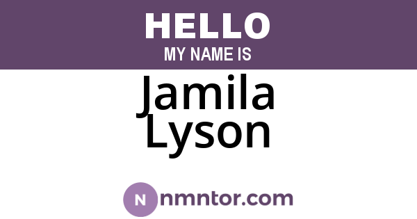 Jamila Lyson