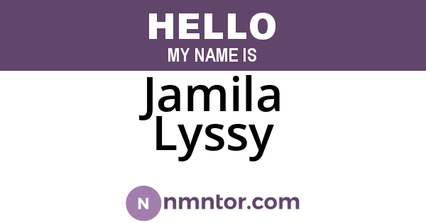 Jamila Lyssy