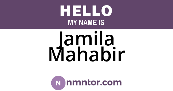 Jamila Mahabir