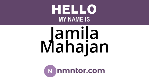 Jamila Mahajan