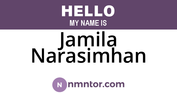 Jamila Narasimhan