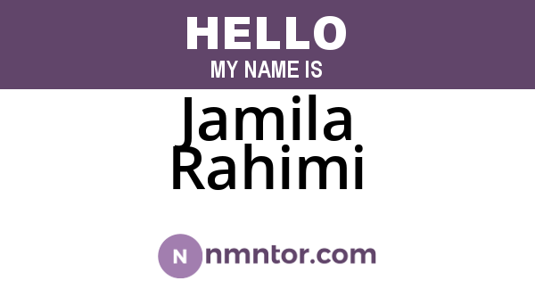 Jamila Rahimi