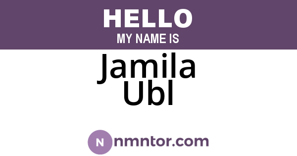 Jamila Ubl