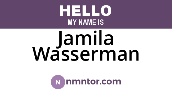 Jamila Wasserman