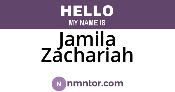 Jamila Zachariah