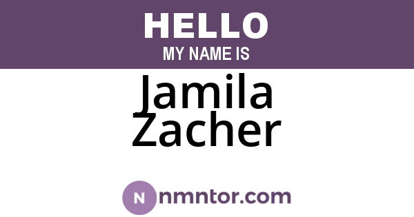 Jamila Zacher
