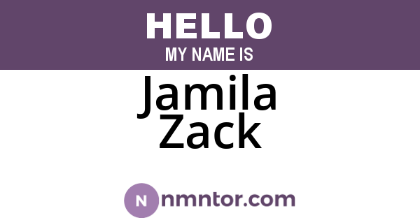 Jamila Zack