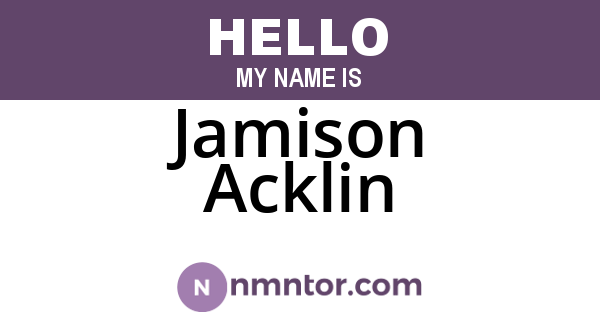 Jamison Acklin