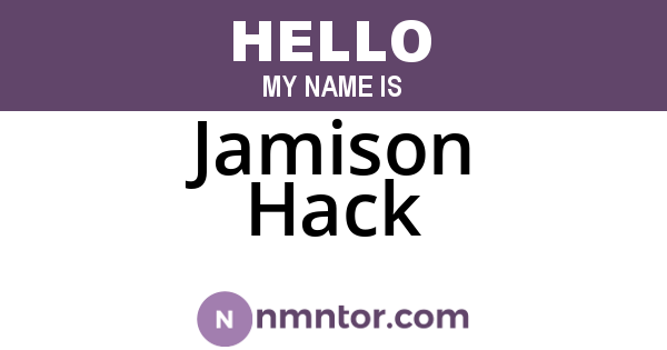 Jamison Hack