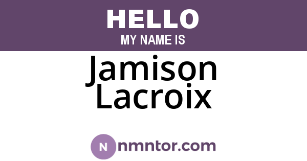Jamison Lacroix