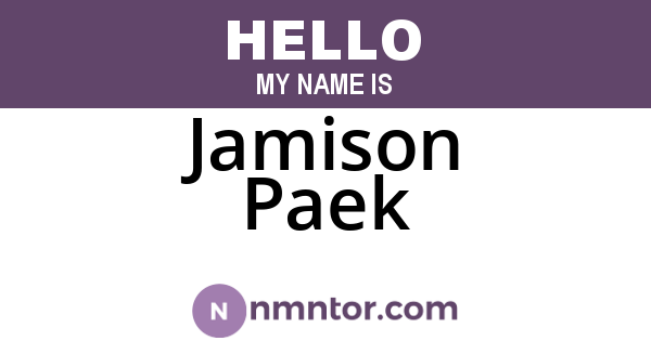 Jamison Paek