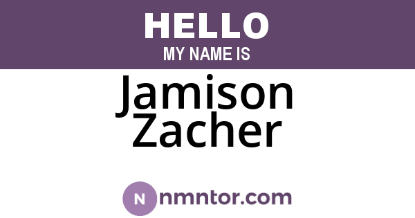 Jamison Zacher