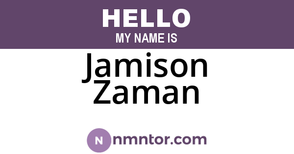 Jamison Zaman
