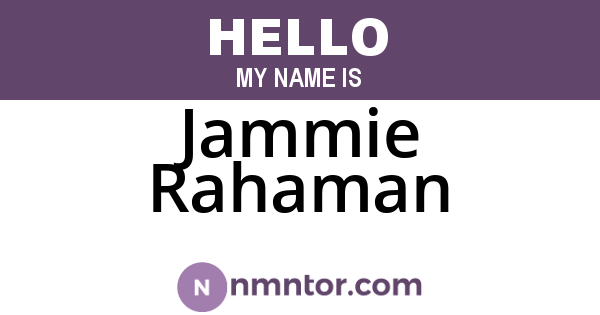 Jammie Rahaman