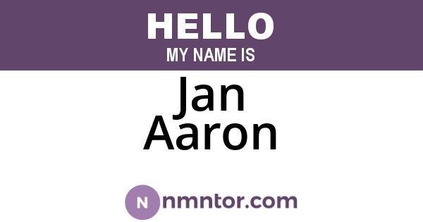 Jan Aaron