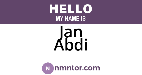 Jan Abdi