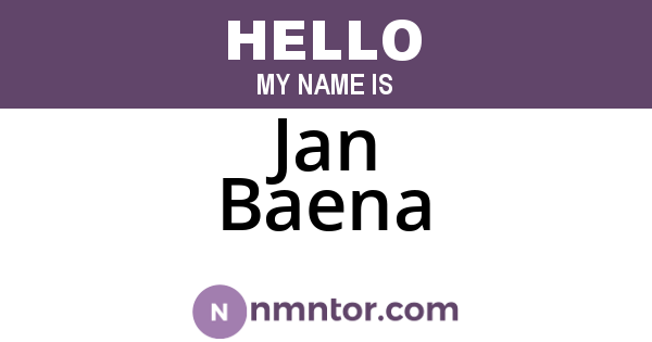 Jan Baena