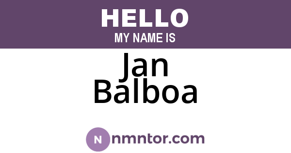Jan Balboa