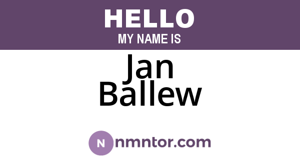 Jan Ballew