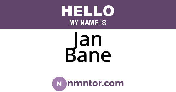 Jan Bane