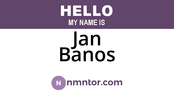 Jan Banos