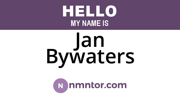 Jan Bywaters