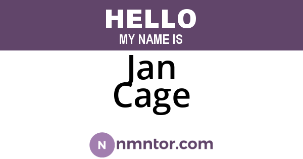 Jan Cage