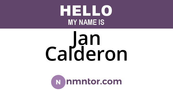 Jan Calderon