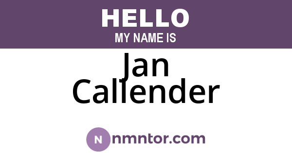 Jan Callender