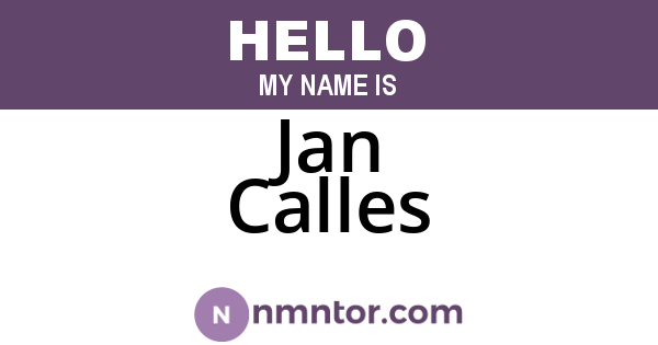 Jan Calles