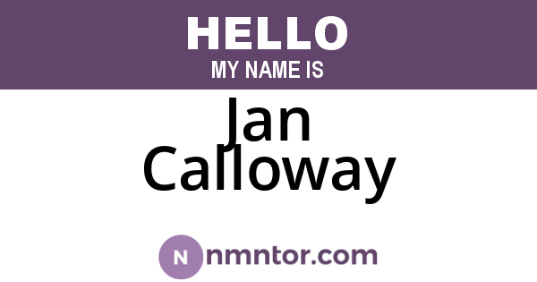 Jan Calloway