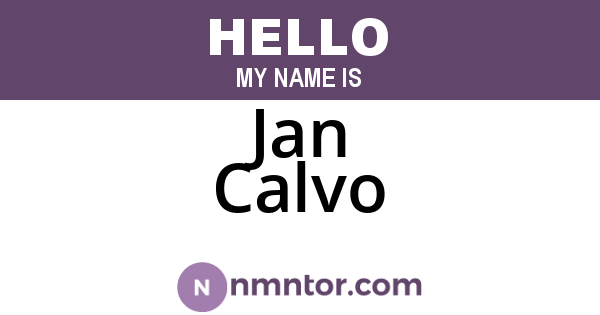 Jan Calvo