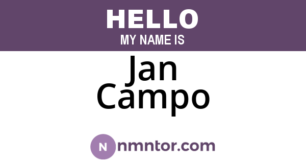 Jan Campo