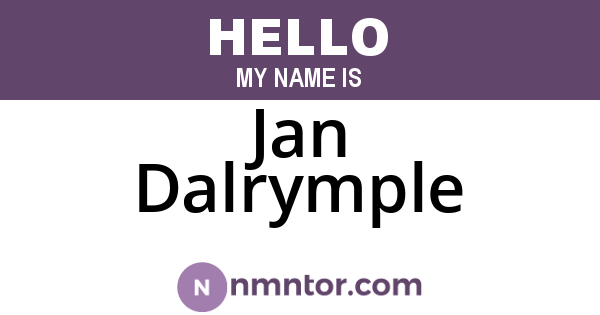 Jan Dalrymple