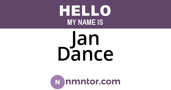 Jan Dance