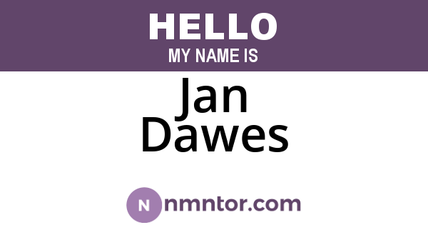 Jan Dawes