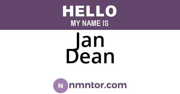 Jan Dean