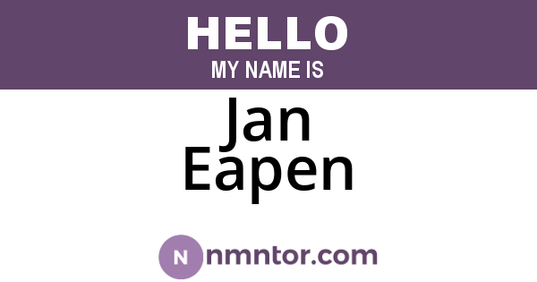 Jan Eapen