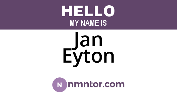 Jan Eyton