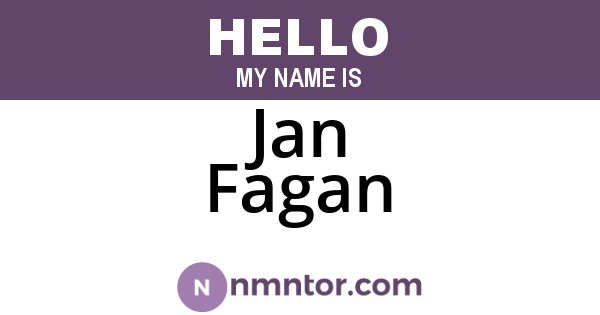 Jan Fagan