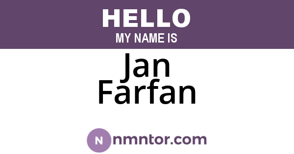 Jan Farfan