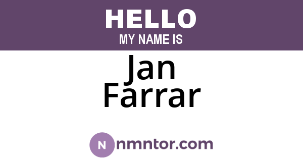 Jan Farrar