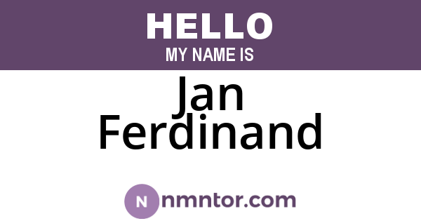 Jan Ferdinand