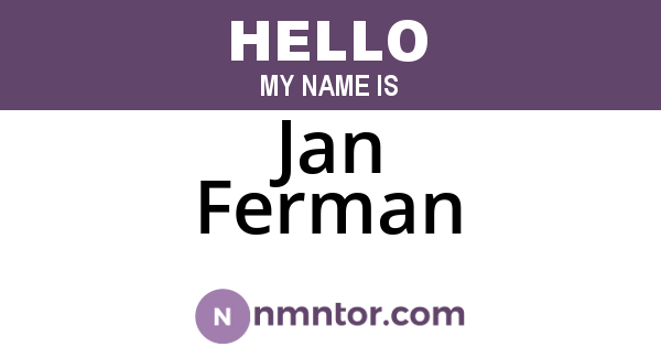 Jan Ferman