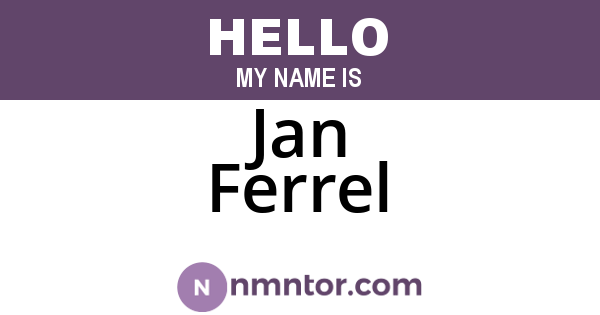 Jan Ferrel