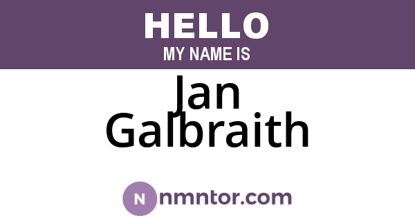 Jan Galbraith